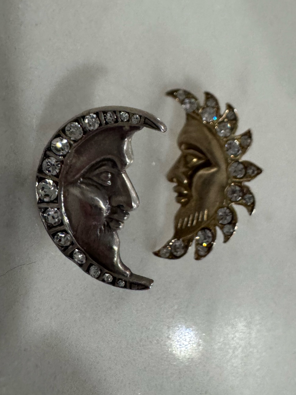 Sun and Moon Stud Earrings